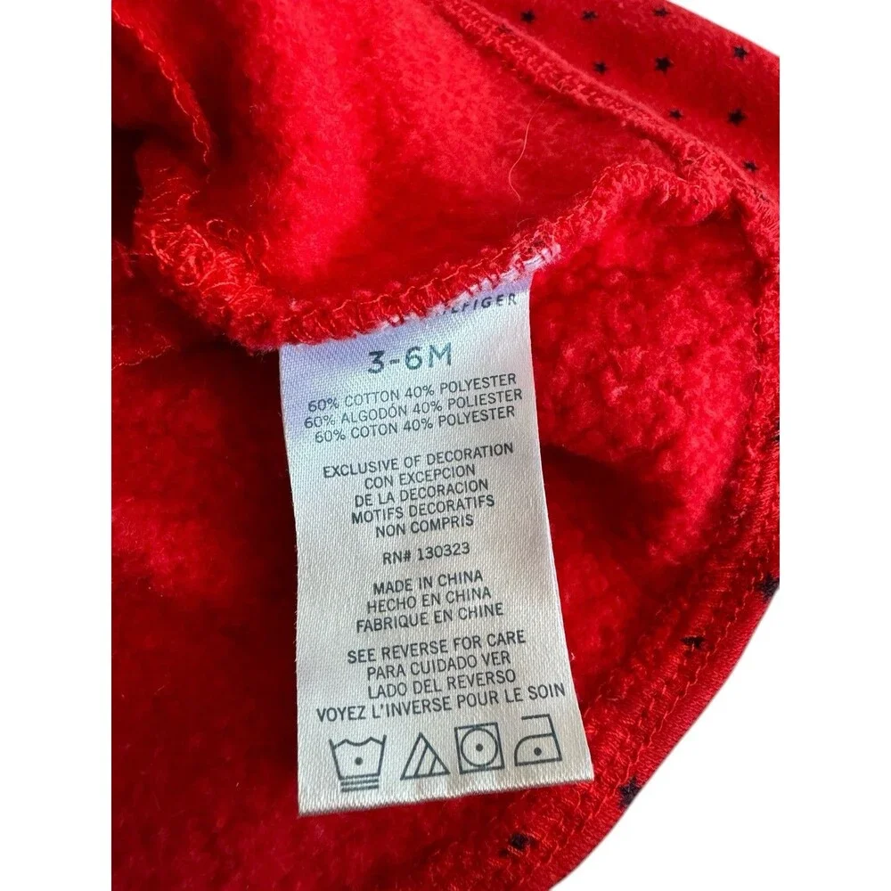 Girls Tommy Hilfiger 3-6‎ Months Red Sweater Blue Stars Baby Girls